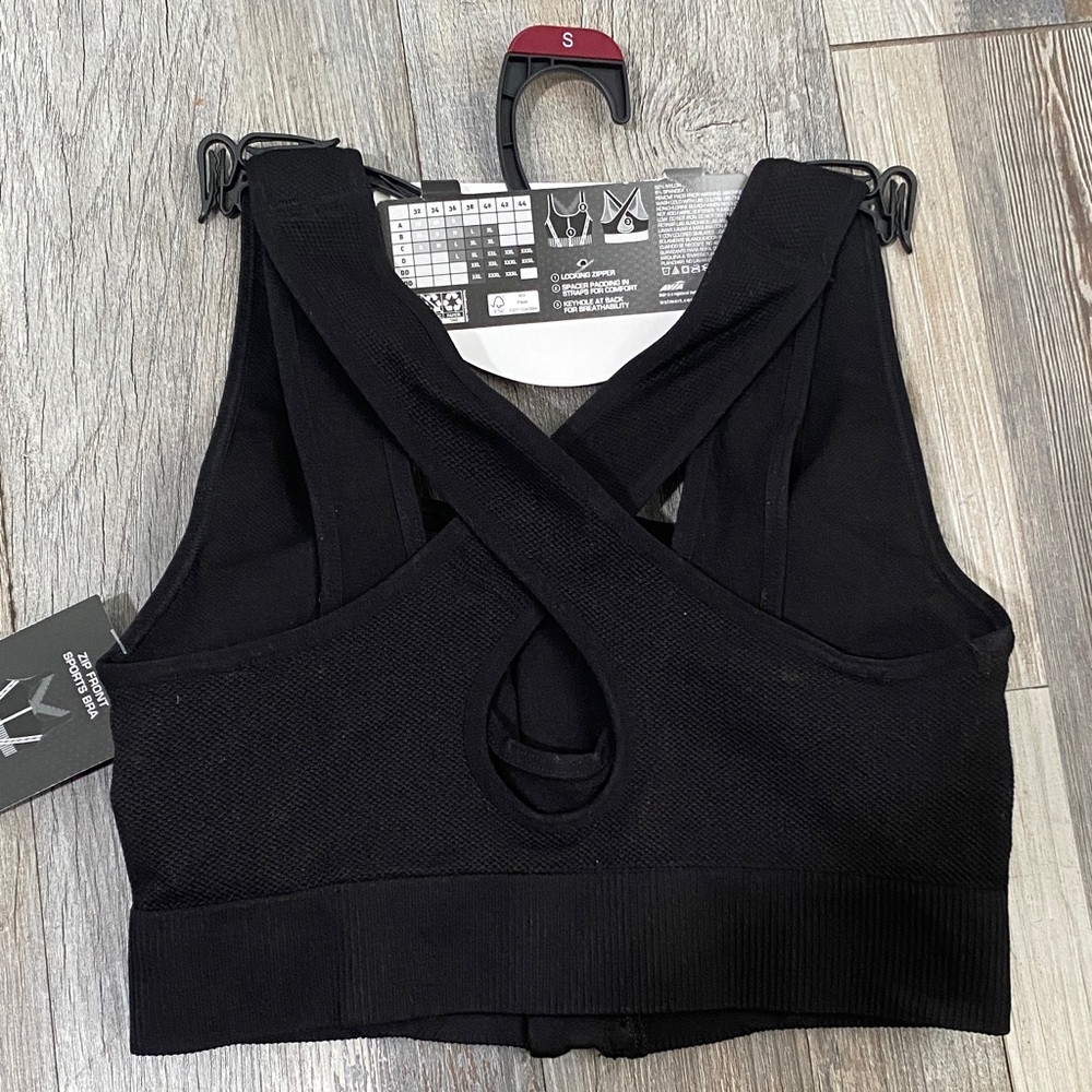 Avia Black Zip Front Sports Bra - Picture 5 of 10